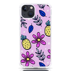 Flowers Petals Pineapples Fruit Iphone 13 Tpu Uv Print Case by Maspions