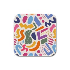 Abstract Pattern Background Rubber Square Coaster (4 Pack)