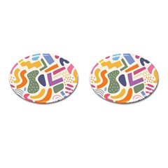 Abstract Pattern Background Cufflinks (oval)