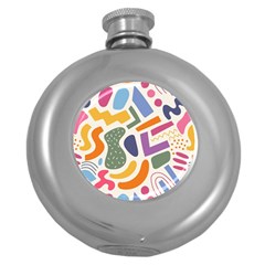 Abstract Pattern Background Round Hip Flask (5 Oz)