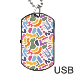 Abstract Pattern Background Dog Tag Usb Flash (two Sides)