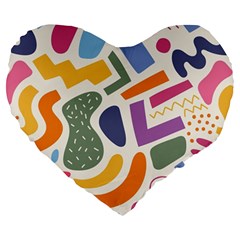 Abstract Pattern Background Large 19  Premium Heart Shape Cushions