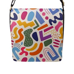 Abstract Pattern Background Flap Closure Messenger Bag (l)