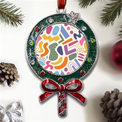 Abstract Pattern Background Metal X mas Lollipop With Crystal Ornament