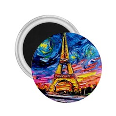 Eiffel Tower Starry Night Print Van Gogh 2 25  Magnets