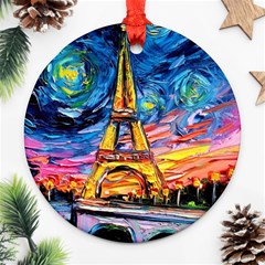 Eiffel Tower Starry Night Print Van Gogh Ornament (round)