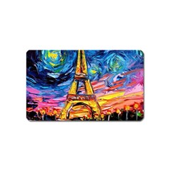 Eiffel Tower Starry Night Print Van Gogh Magnet (name Card) by Maspions