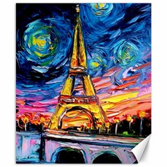 Eiffel Tower Starry Night Print Van Gogh Canvas 8  X 10  by Maspions