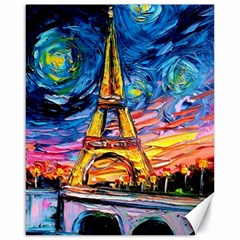 Eiffel Tower Starry Night Print Van Gogh Canvas 16  X 20  by Maspions