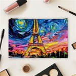 Eiffel Tower Starry Night Print Van Gogh Cosmetic Bag (Large) Front