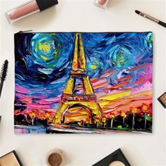 Eiffel Tower Starry Night Print Van Gogh Cosmetic Bag (xl)