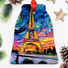 Eiffel Tower Starry Night Print Van Gogh Ornament (bell) by Maspions