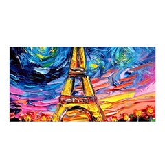 Eiffel Tower Starry Night Print Van Gogh Satin Wrap 35  X 70 