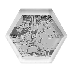 Eiffel Tower Starry Night Print Van Gogh Hexagon Wood Jewelry Box