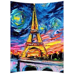 Eiffel Tower Starry Night Print Van Gogh Back Support Cushion by Maspions