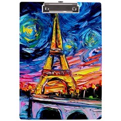 Eiffel Tower Starry Night Print Van Gogh A4 Acrylic Clipboard