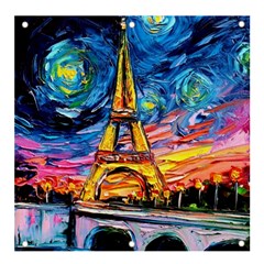 Eiffel Tower Starry Night Print Van Gogh Banner And Sign 4  X 4 