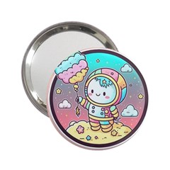 Boy Astronaut Cotton Candy Childhood Fantasy Tale Literature Planet Universe Kawaii Nature Cute Clou 2 25  Handbag Mirrors by Maspions