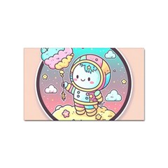 Boy Astronaut Cotton Candy Childhood Fantasy Tale Literature Planet Universe Kawaii Nature Cute Clou Sticker (rectangular) by Maspions