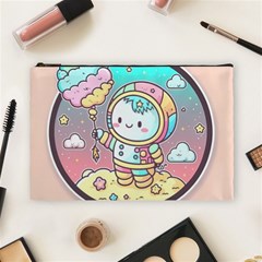 Boy Astronaut Cotton Candy Childhood Fantasy Tale Literature Planet Universe Kawaii Nature Cute Clou Cosmetic Bag (large) by Maspions