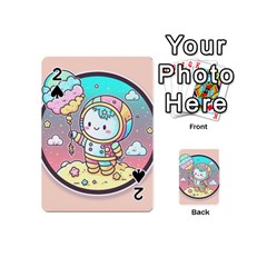 Boy Astronaut Cotton Candy Childhood Fantasy Tale Literature Planet Universe Kawaii Nature Cute Clou Playing Cards 54 Designs (mini)