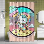 Boy Astronaut Cotton Candy Childhood Fantasy Tale Literature Planet Universe Kawaii Nature Cute Clou Shower Curtain 48  x 72  (Small)  Curtain(48  X 72 )