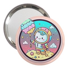 Boy Astronaut Cotton Candy Childhood Fantasy Tale Literature Planet Universe Kawaii Nature Cute Clou 3  Handbag Mirrors by Maspions