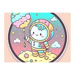 Boy Astronaut Cotton Candy Childhood Fantasy Tale Literature Planet Universe Kawaii Nature Cute Clou Two Sides Premium Plush Fleece Blanket (mini) by Maspions