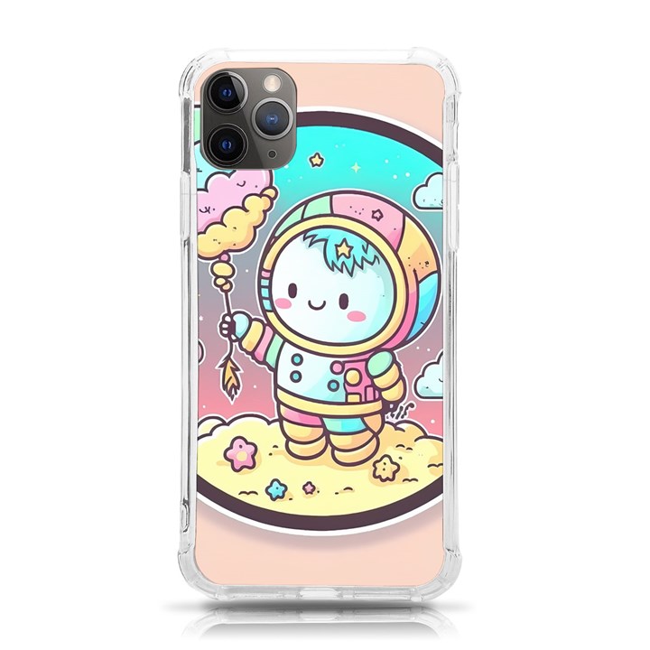 Boy Astronaut Cotton Candy Childhood Fantasy Tale Literature Planet Universe Kawaii Nature Cute Clou iPhone 11 Pro Max 6.5 Inch TPU UV Print Case