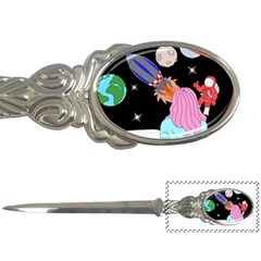 Girl Bed Space Planets Spaceship Rocket Astronaut Galaxy Universe Cosmos Woman Dream Imagination Bed Letter Opener