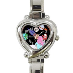 Girl Bed Space Planets Spaceship Rocket Astronaut Galaxy Universe Cosmos Woman Dream Imagination Bed Heart Italian Charm Watch