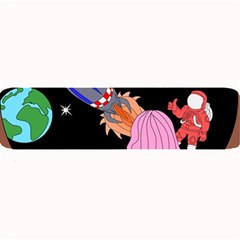 Girl Bed Space Planets Spaceship Rocket Astronaut Galaxy Universe Cosmos Woman Dream Imagination Bed Large Bar Mat