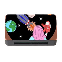 Girl Bed Space Planets Spaceship Rocket Astronaut Galaxy Universe Cosmos Woman Dream Imagination Bed Memory Card Reader With Cf by Maspions