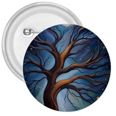 Tree Branches Mystical Moon Expressionist Oil Painting Acrylic Painting Abstract Nature Moonlight Ni 3  Buttons