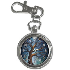 Tree Branches Mystical Moon Expressionist Oil Painting Acrylic Painting Abstract Nature Moonlight Ni Key Chain Watches