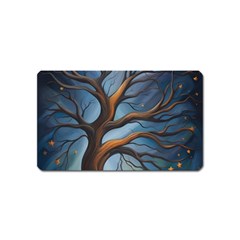 Tree Branches Mystical Moon Expressionist Oil Painting Acrylic Painting Abstract Nature Moonlight Ni Magnet (name Card) by Maspions