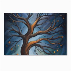 Tree Branches Mystical Moon Expressionist Oil Painting Acrylic Painting Abstract Nature Moonlight Ni Postcards 5  X 7  (pkg Of 10)