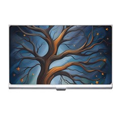 Tree Branches Mystical Moon Expressionist Oil Painting Acrylic Painting Abstract Nature Moonlight Ni Business Card Holder