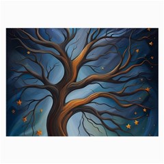 Tree Branches Mystical Moon Expressionist Oil Painting Acrylic Painting Abstract Nature Moonlight Ni Large Glasses Cloth (2 Sides)