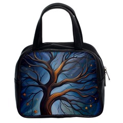 Tree Branches Mystical Moon Expressionist Oil Painting Acrylic Painting Abstract Nature Moonlight Ni Classic Handbag (two Sides)