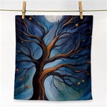 Tree Branches Mystical Moon Expressionist Oil Painting Acrylic Painting Abstract Nature Moonlight Ni Face Towel Front