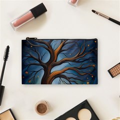 Tree Branches Mystical Moon Expressionist Oil Painting Acrylic Painting Abstract Nature Moonlight Ni Cosmetic Bag (small)