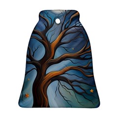 Tree Branches Mystical Moon Expressionist Oil Painting Acrylic Painting Abstract Nature Moonlight Ni Ornament (bell) by Maspions