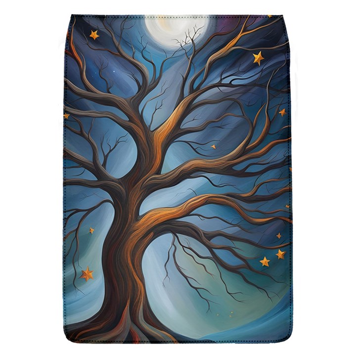 Tree Branches Mystical Moon Expressionist Oil Painting Acrylic Painting Abstract Nature Moonlight Ni Removable Flap Cover (S)