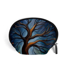 Tree Branches Mystical Moon Expressionist Oil Painting Acrylic Painting Abstract Nature Moonlight Ni Accessory Pouch (small)