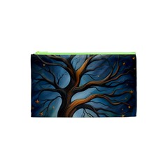 Tree Branches Mystical Moon Expressionist Oil Painting Acrylic Painting Abstract Nature Moonlight Ni Cosmetic Bag (xs) by Maspions