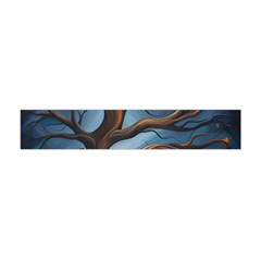 Tree Branches Mystical Moon Expressionist Oil Painting Acrylic Painting Abstract Nature Moonlight Ni Premium Plush Fleece Scarf (mini) by Maspions