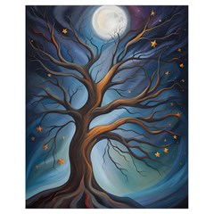 Tree Branches Mystical Moon Expressionist Oil Painting Acrylic Painting Abstract Nature Moonlight Ni Drawstring Bag (small) by Maspions