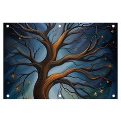 Tree Branches Mystical Moon Expressionist Oil Painting Acrylic Painting Abstract Nature Moonlight Ni Banner And Sign 6  X 4  by Maspions