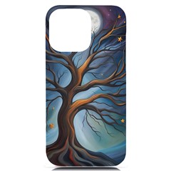 Tree Branches Mystical Moon Expressionist Oil Painting Acrylic Painting Abstract Nature Moonlight Ni Iphone 14 Pro Max Black Uv Print Case by Maspions